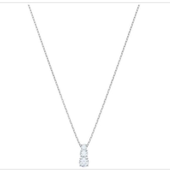 NWT Swarovski Attract Trilogy White 16”+1” Crystal Necklace - Picture 1 of 3